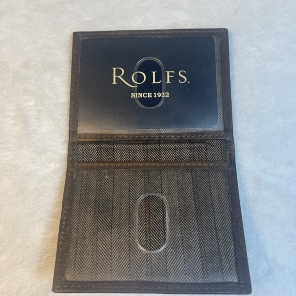 Rolfs Front Pocket Wallet‎ Soft Brown Leather Slim Bifold 2-Card Holder – NWOT